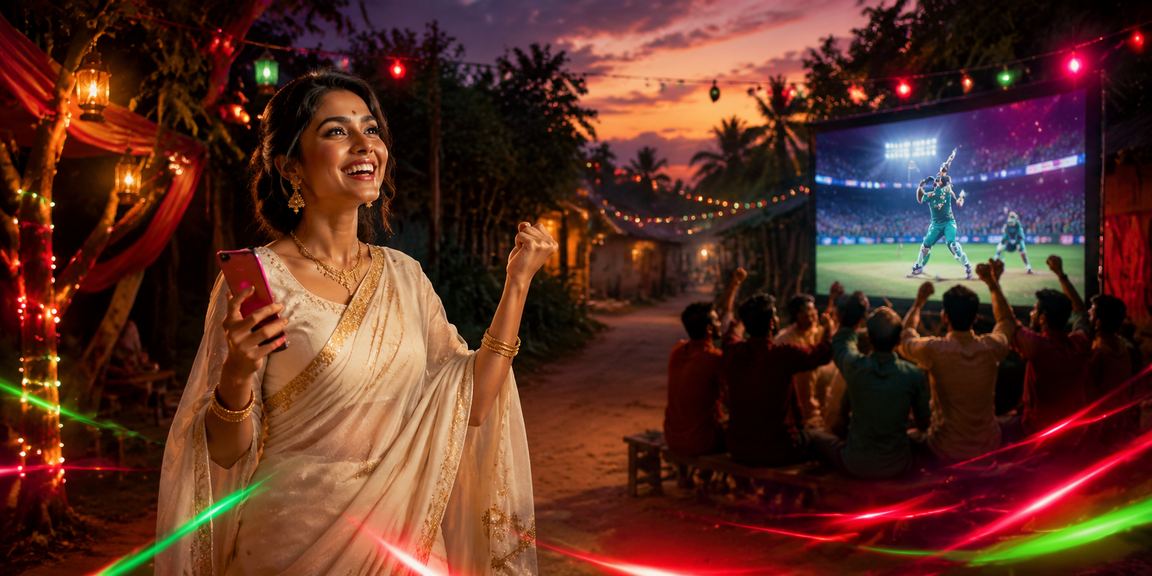 কুমিল্লায় শাড়ি পরিহিতা নারী ক্রিকেট বেটিং ও প্রোমো দেখছেন
