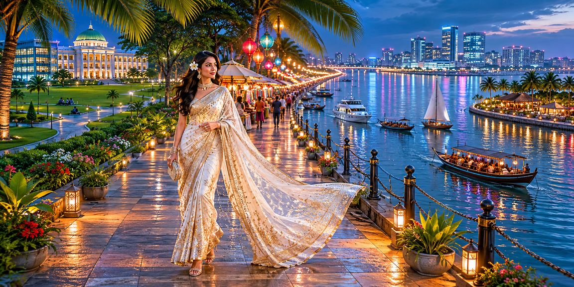 ময়মনসিংহে শাড়ি পরিহিত একজন নারী মোবাইলে দায়িত্বশীলভাবে বেটিং উপভোগ করছেন